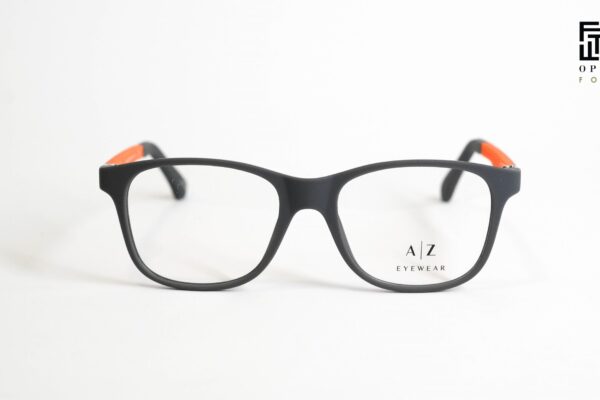 Dečije muške dioptrijske naočare A-Z Kids 9868F plastične gumirane sive narandžasti detalji